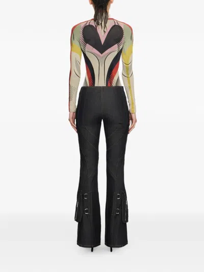Off-white Low-rise Flared Jeans In Black