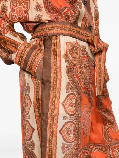 Zimmermann Womens Tangerine Paisley Mahon Relaxed Silk Trousers In Multi