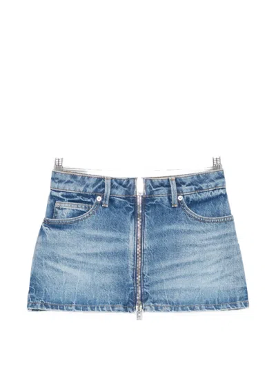 Alexander Wang Zip Front Mini Skort In Blue