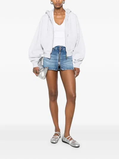 Alexander Wang Zip Front Mini Skort In Blue