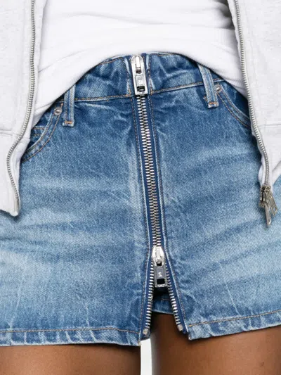 Alexander Wang Zip Front Mini Skort In Blue