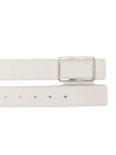 Maison Boinet Rectangular-buckle Belt In White