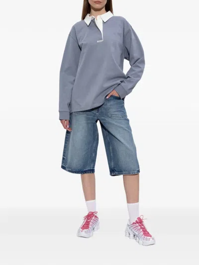 Samsoe & Samsoe Saveyra Patch-pocket Shorts In Blue