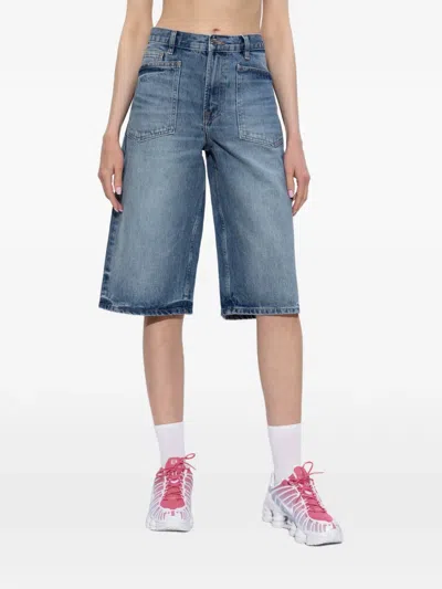 Samsoe & Samsoe Saveyra Patch-pocket Shorts In Blue