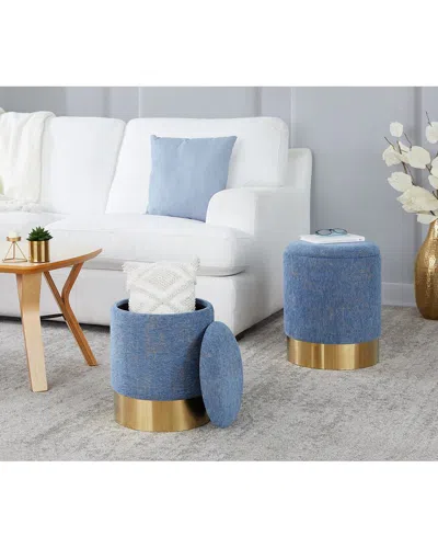 Lumisource Marla Nesting Ottoman Set In Blue
