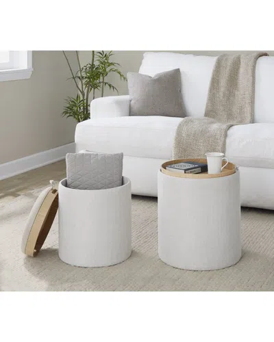 Lumisource Tray Nesting Ottoman Set In Neutral