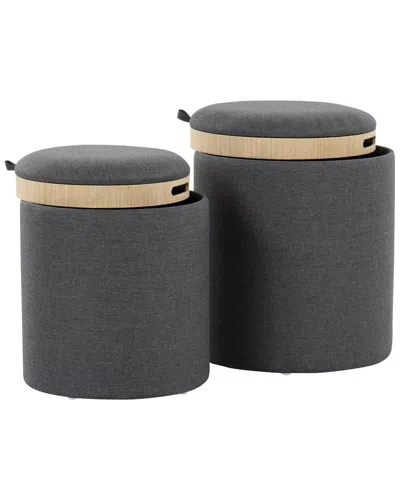 Lumisource Tray Nesting Ottoman Set In Gray