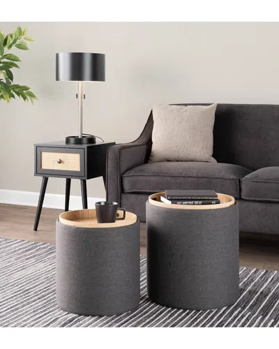 Lumisource Tray Nesting Ottoman Set In Gray