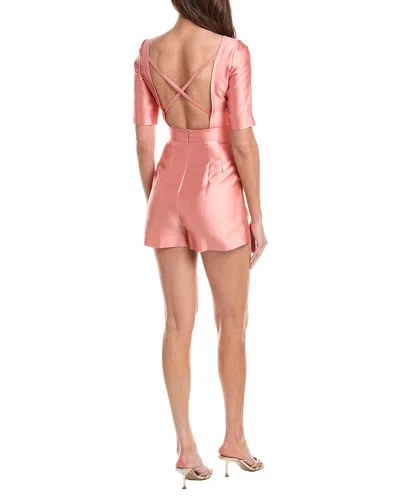 Max Mara Solid Short-sleeve Jumpsuit In Pink