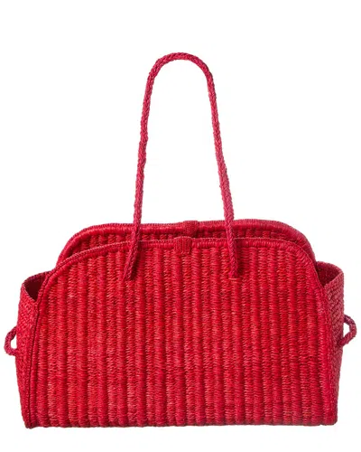 Jacquemus Medium Le Turismo Raffia Shoulder Bag In Red
