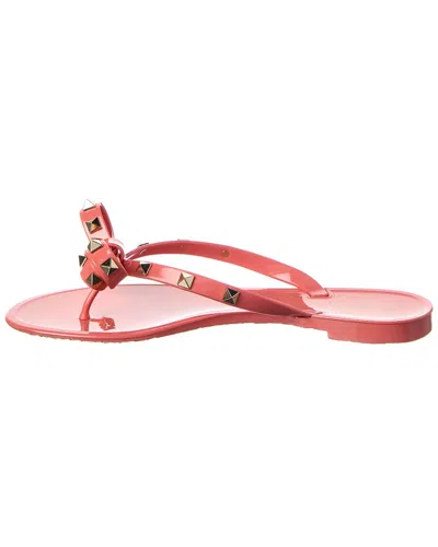 Valentino Garavani Elegant Bow-detail Sandals With Platinum-finish Studs And 5mm Heel Height In Pink