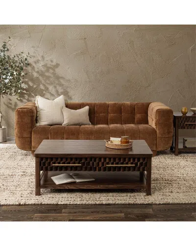 Classic Home Thea Upholstered Sofa In Brown