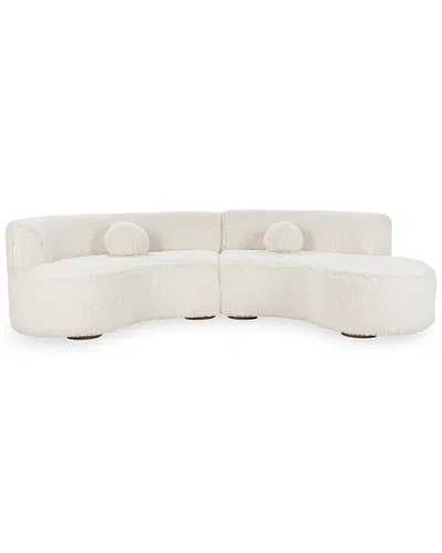 Classic Home Octavia Upholstered Fabric Sectional In White
