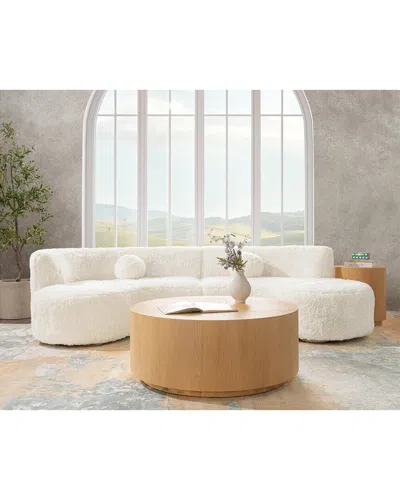 Classic Home Octavia Upholstered Fabric Sectional In White