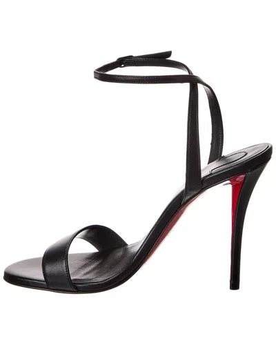 Christian Louboutin Miss Z Leather Red Sole Ankle-strap Sandals In Black