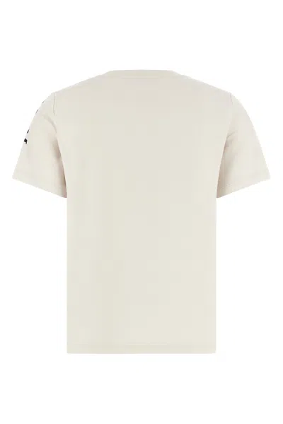 Max Mara Beige Solid Crew Neck T-shirt In White
