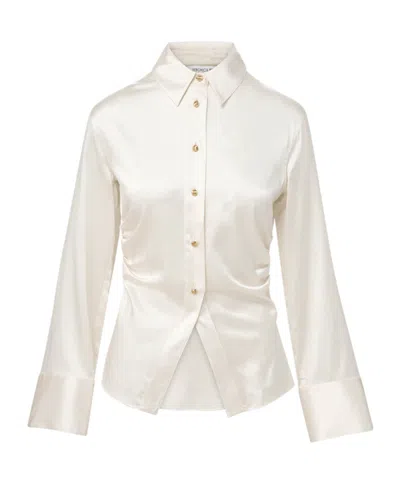 Veronica Beard Shiona Button Down Blouse In Dove In Gray