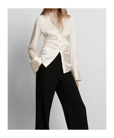 Veronica Beard Shiona Button Down Blouse In Dove In Gray