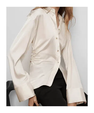 Veronica Beard Shiona Button Down Blouse In Dove In Gray
