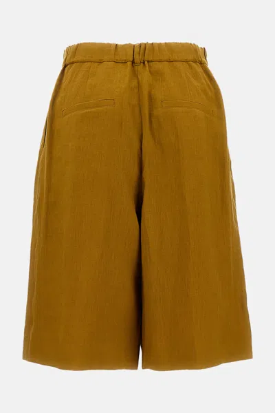 Max Mara Belt Loop Shorts In Brown
