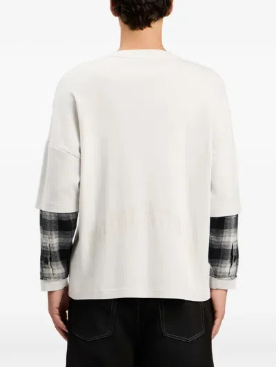 Palm Angels Skull Double Layer T-shirt In Neutral