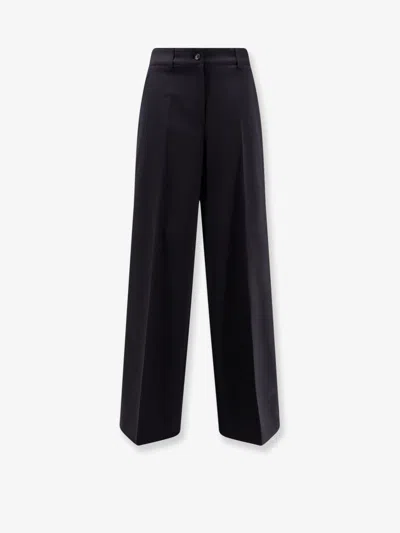 Aspesi Wool Blend Trousers In Blue