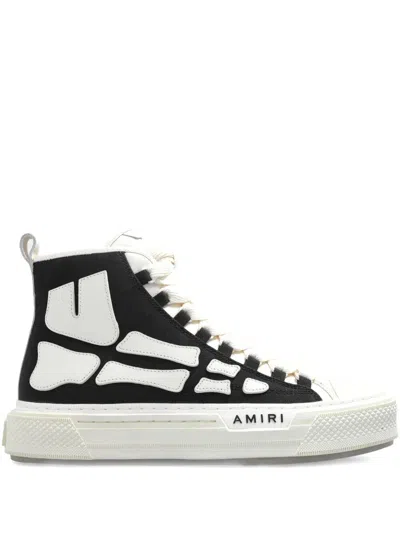 Amiri Premium Leather Sneakers With Pull-tab And Rubber Toe Cap In Black