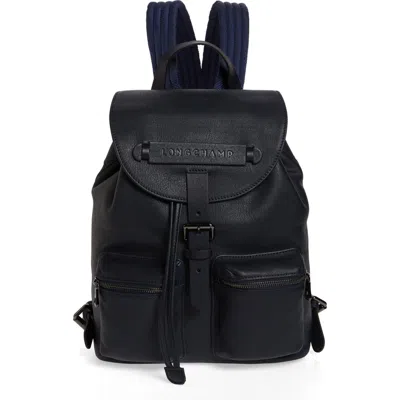 Longchamp Small 3d Leather Backpack In Black