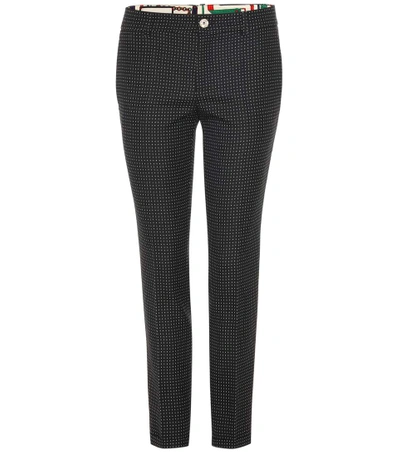 Shop Gucci Cropped Wool-blend Trousers In Black