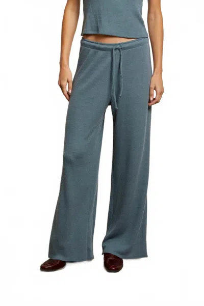 Perfectwhitetee Maddie Waffle Drawstring Pant In Blue