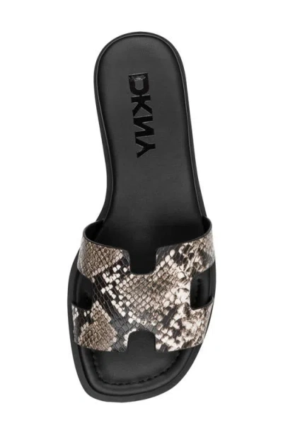 Dkny Columba Snake-effect Sandals In Black