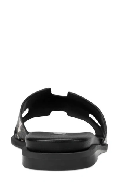 Dkny Columba Snake-effect Sandals In Black