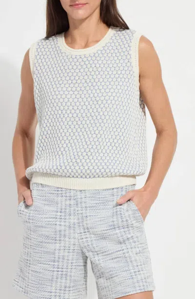 Lyssé Claire Textured Mesh Sweater Shell In Multi
