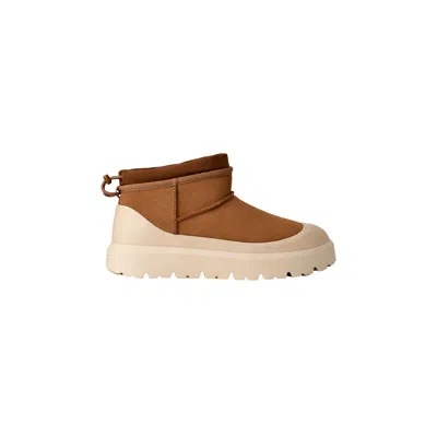 Ugg Cl Ultra Mini Weathe Ankle Boots In Leather Color Suede In Brown