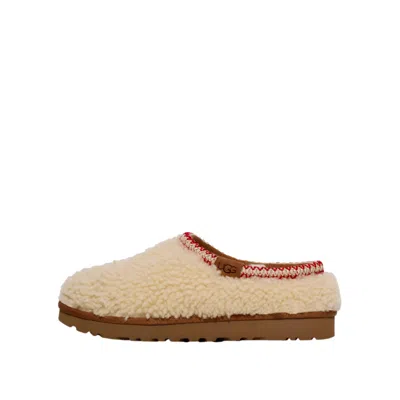 Ugg Tasman Maxi Curly 1158356-nat Slippers Womens Beige Sheepskin Slip On Gug183 In Neutral