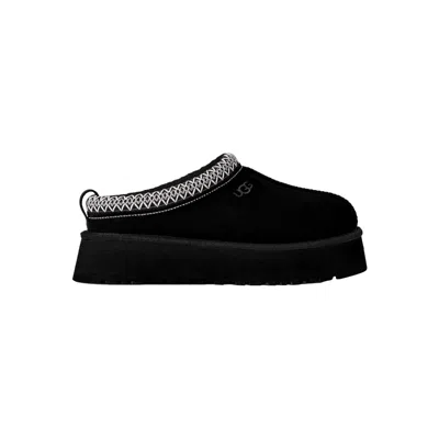 Ugg Tazz Platform Suede Braid Mules In Black