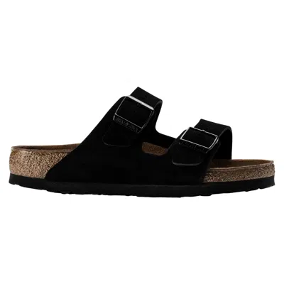 Birkenstock Arizona Suede Sandals With Buckled-straps In Black