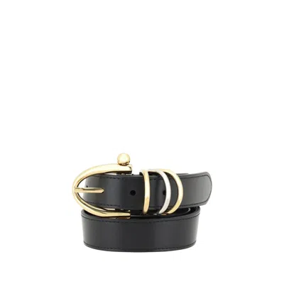 Chloé Black Embellished Solid Belt In Black
