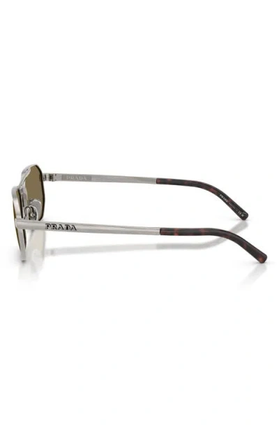 Prada 55mm Irregular Sunglasses In Silver