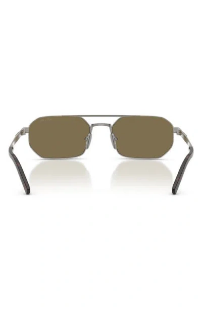 Prada 55mm Irregular Sunglasses In Silver