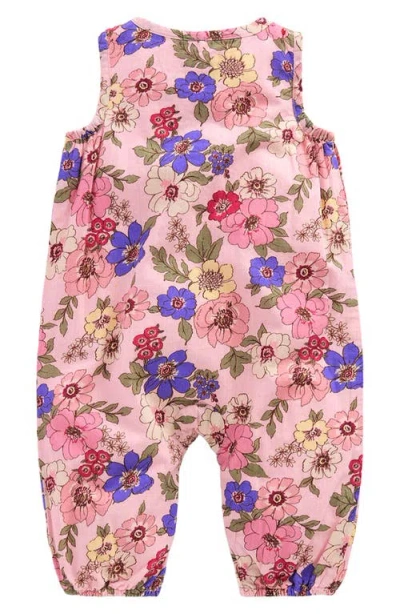 Mini Boden Button-up Romper In Pink