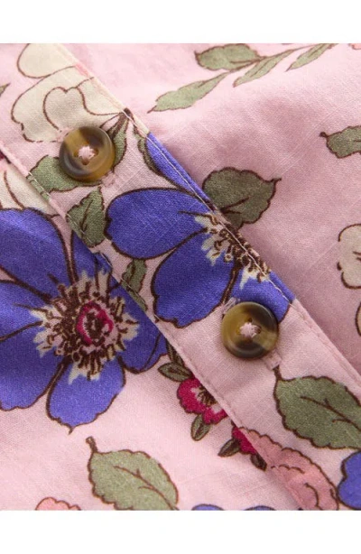 Mini Boden Button-up Romper In Pink