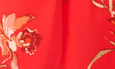 Cece V Neck Flutter Sleeve Romper In Red