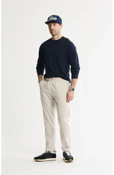 Jachs Linen Blend Drawstring Pants In Gray