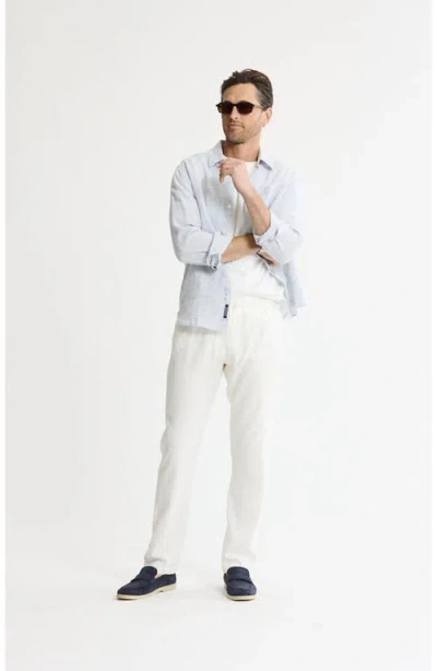 Jachs Linen Blend Drawstring Pants In White