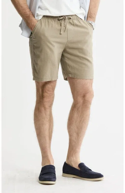Jachs Linen Blend Drawstring Shorts In Multi