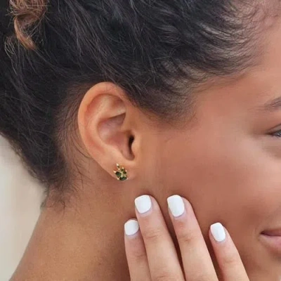 Ivy & Pearl Co. Haifa Emerald Olive Studs In Multi