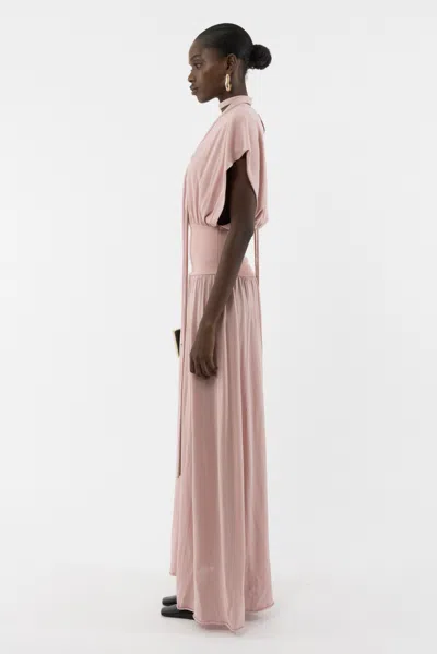 Arakii Maxi Knitted Dress In Pink