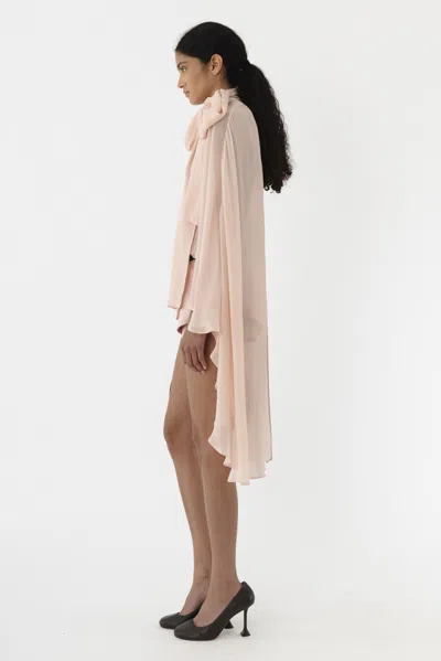 Arakii Sheer Cape Playsuit In Pink