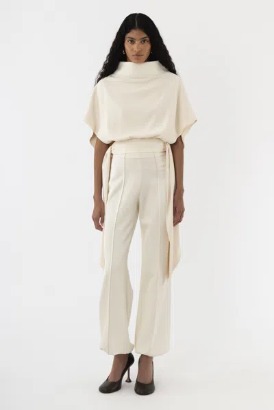 Arakii High Waist Suit Pants In White